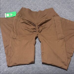 Womens Scrunch Booty Lifting Leggings No Front Seam